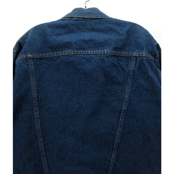 VINTAGE Rustler Jacket XL Trucker Moto Button Up Denim 80s 90s USA * - Picture 11 of 14